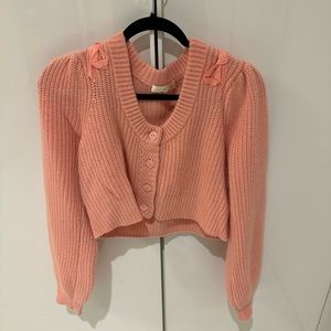 LoveShackFancy Bow Shoulder Cardigan - Never Worn, New without tags